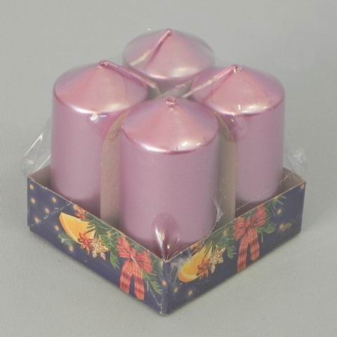 Adventní svíčky pr.40x80mm světle růžový lak