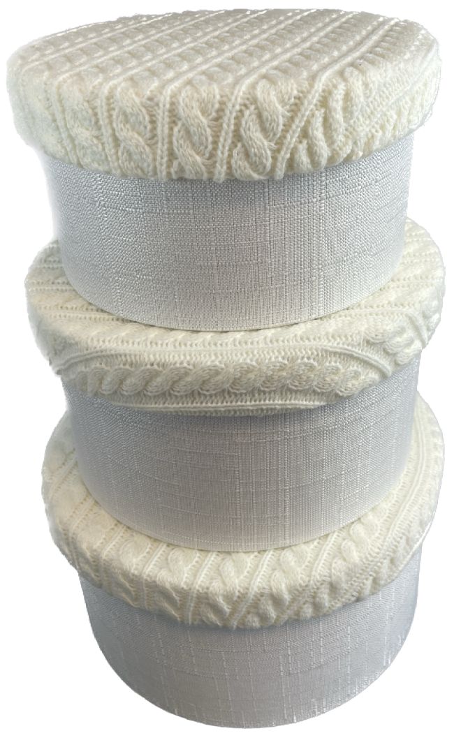 Flower boxy - vlna bílý pr.26cm S/3