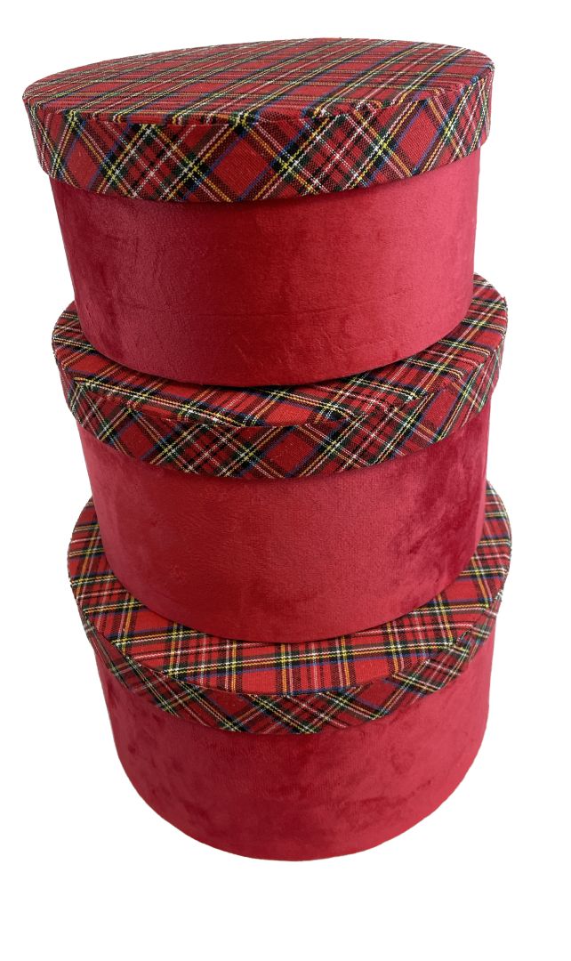 Flower boxy Kostka červená pr.26-21cm S/3