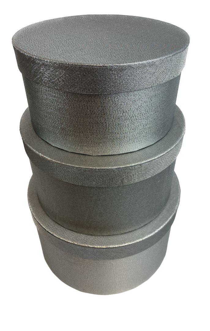 Flower boxy stříbrné pr.26-21cm S/3