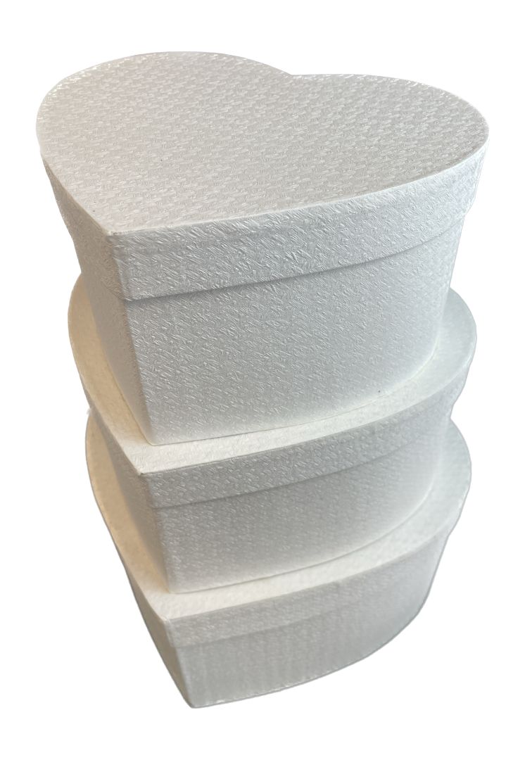 Flower boxy Srdce bílé š.25 - 18,5cm S/3