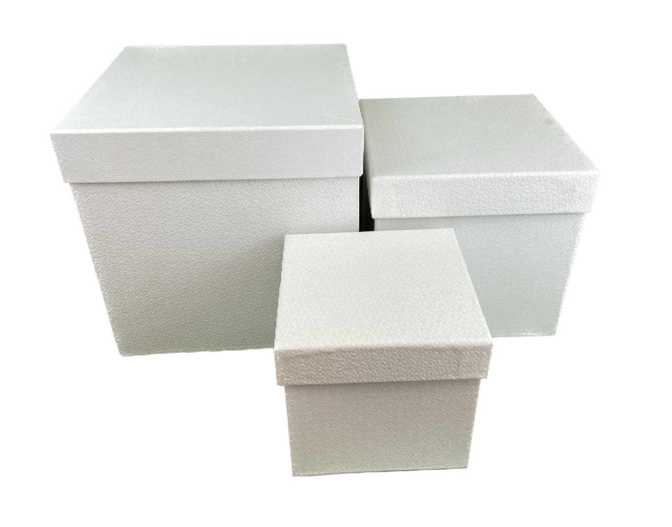 Flower boxy čtverec bílé 25x25cm S/3