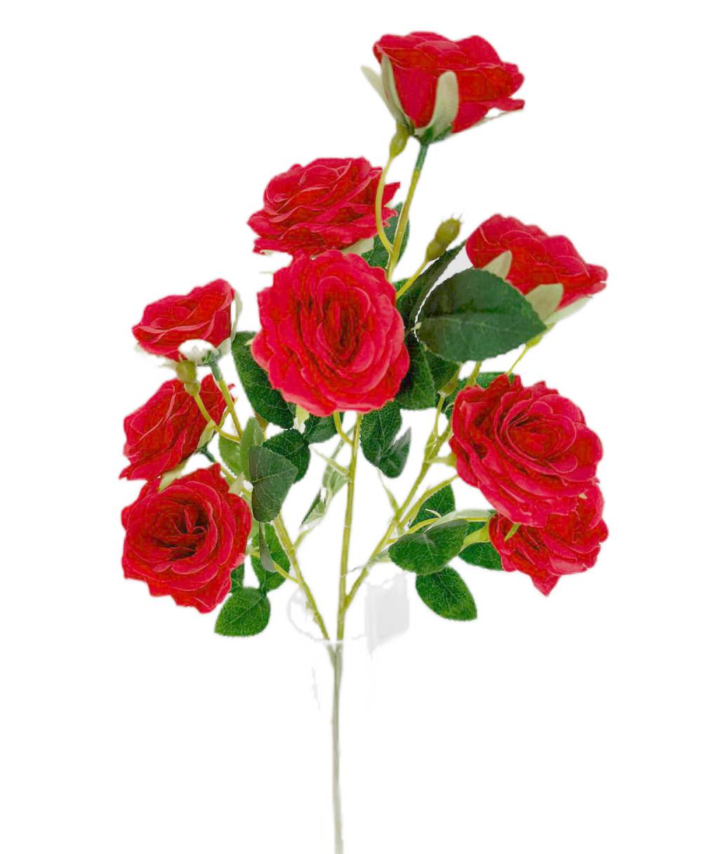 Růže kytice v.65cm červená textil