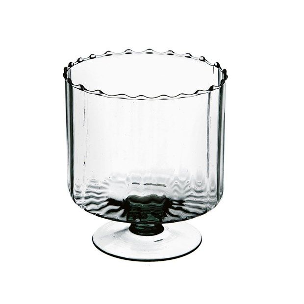 Sklo Číše na noze vlnka v.17x15x10cm čirá
