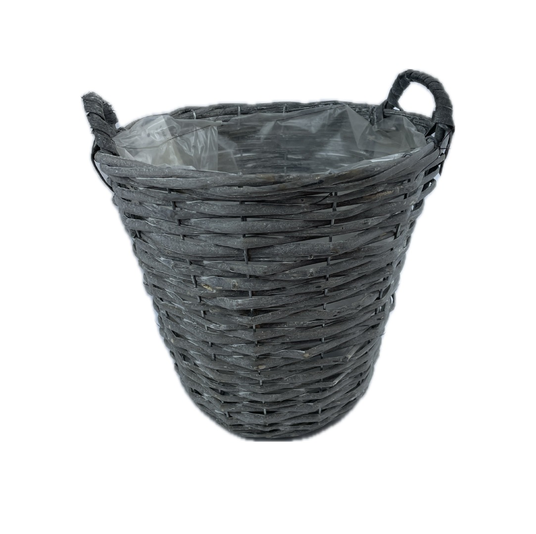 Proutí koš obal pr.28x25cm šedý