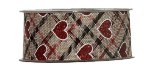 Stuha Srdce káro š.40mmx15m