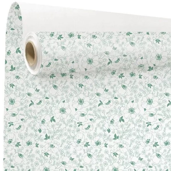 Papír kraft Porcelaine sage/white role 0,79x40m
