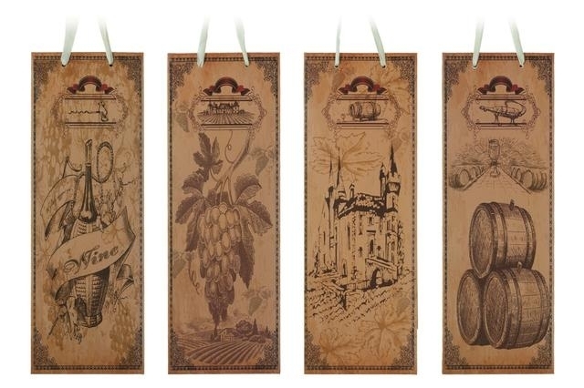 Taška papír na víno v.35x12cm natur mix