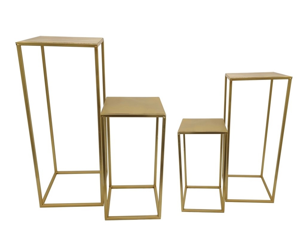 Stolek kov zlatý v.40-100cm S/4