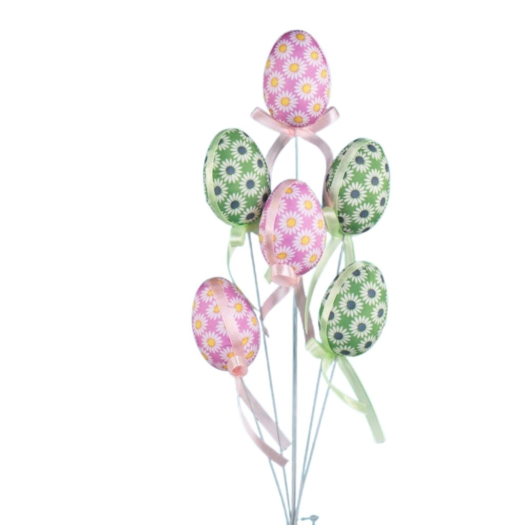 Vejce barvená zápich v.6cm mix S/6