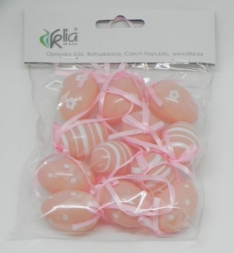Vajíčka závěs pvc pr.4cm růžová S/12