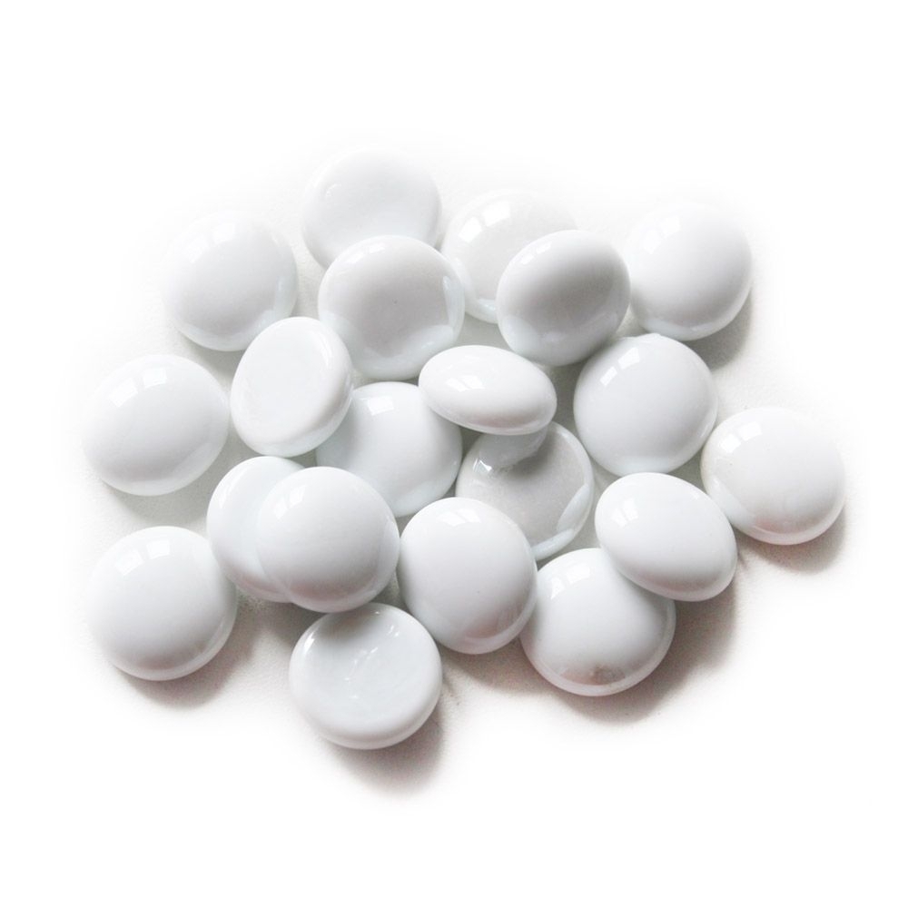 Nugety sklo pr.2cm/600g bílé