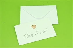 Kartičky do kytice s obálkou LUX srdce S/8ks