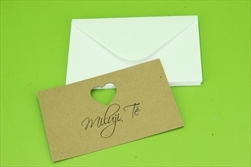 Kartičky do kytice s obálkou LUX výřez Miluji Tě S/8ks