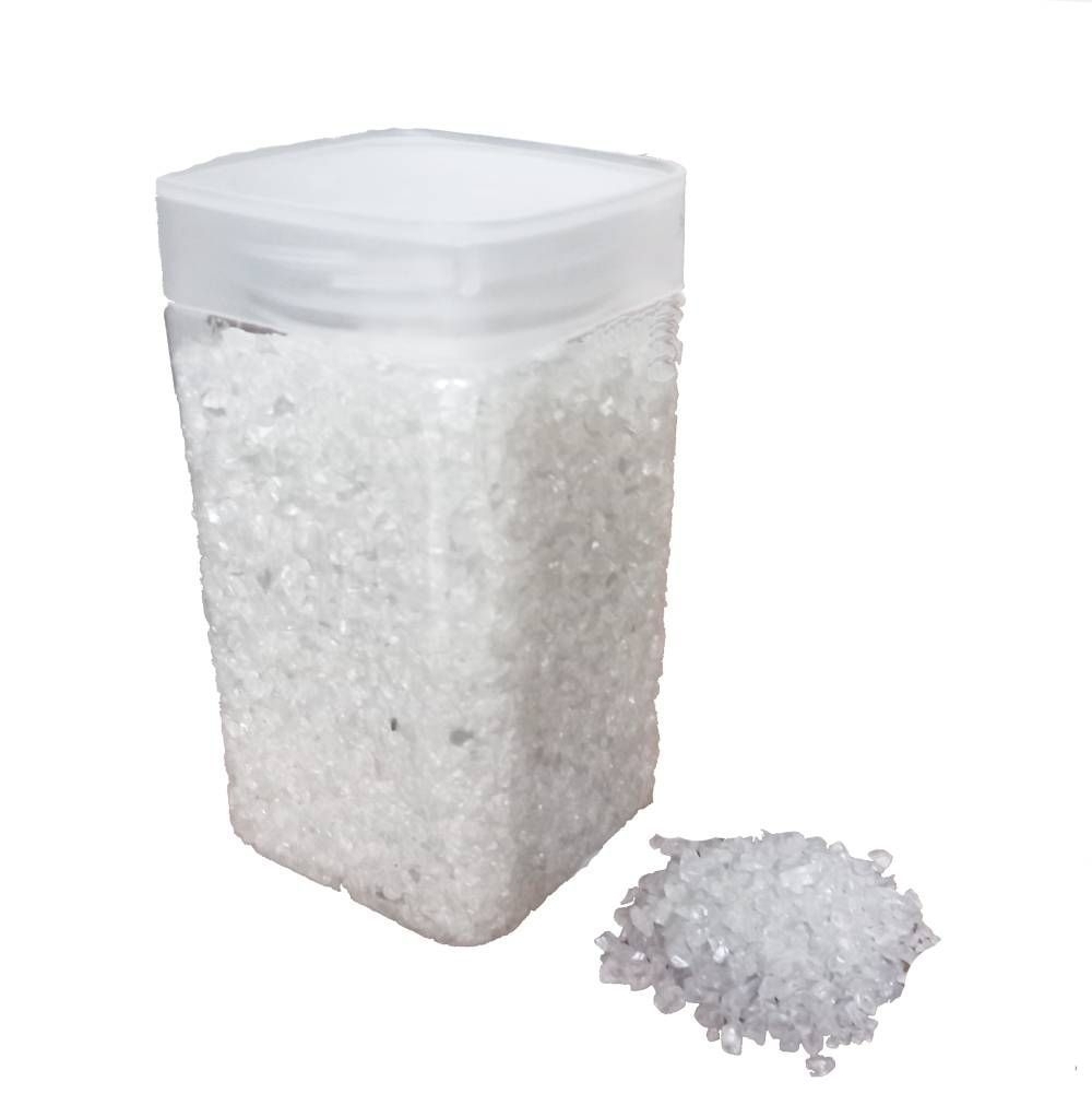 Drť skleněná perleť 4-6mm/550g bílá