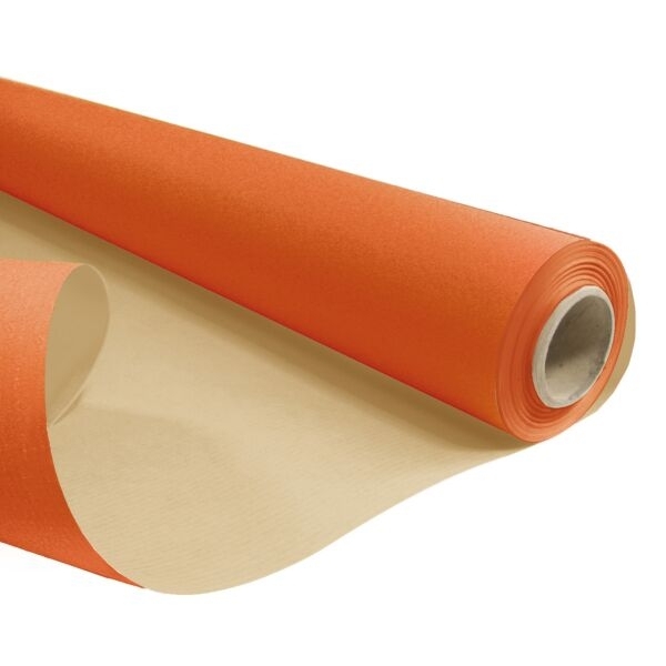 Papír kraft oranžová/natur role 0,79x50m