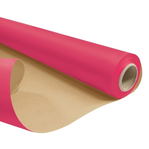 Papír kraft voděodolný raspberry/natur role 0,79/25m