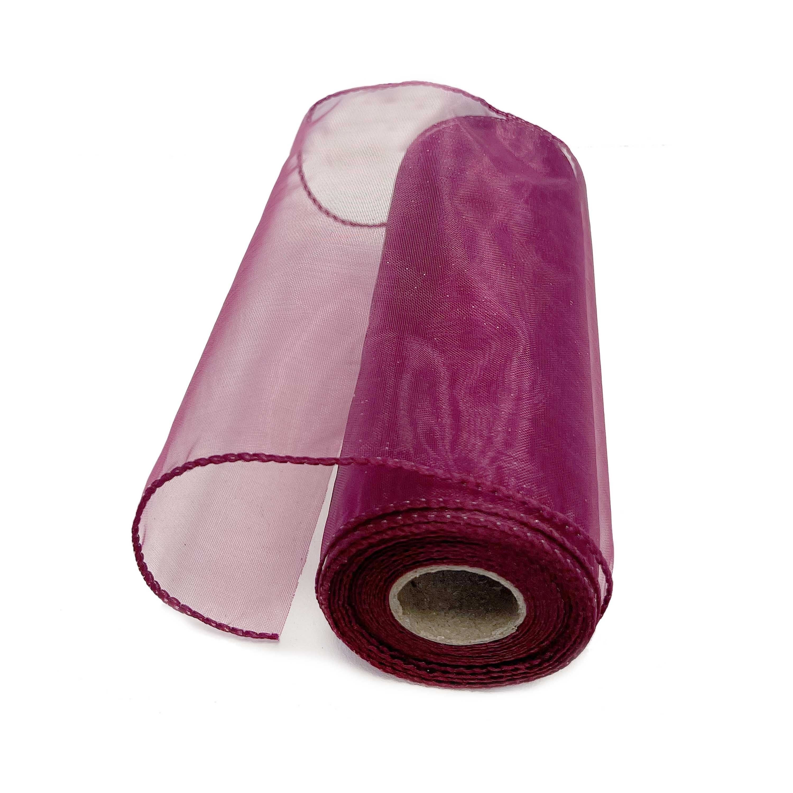 Organza obšitá š15cm/9m bordó