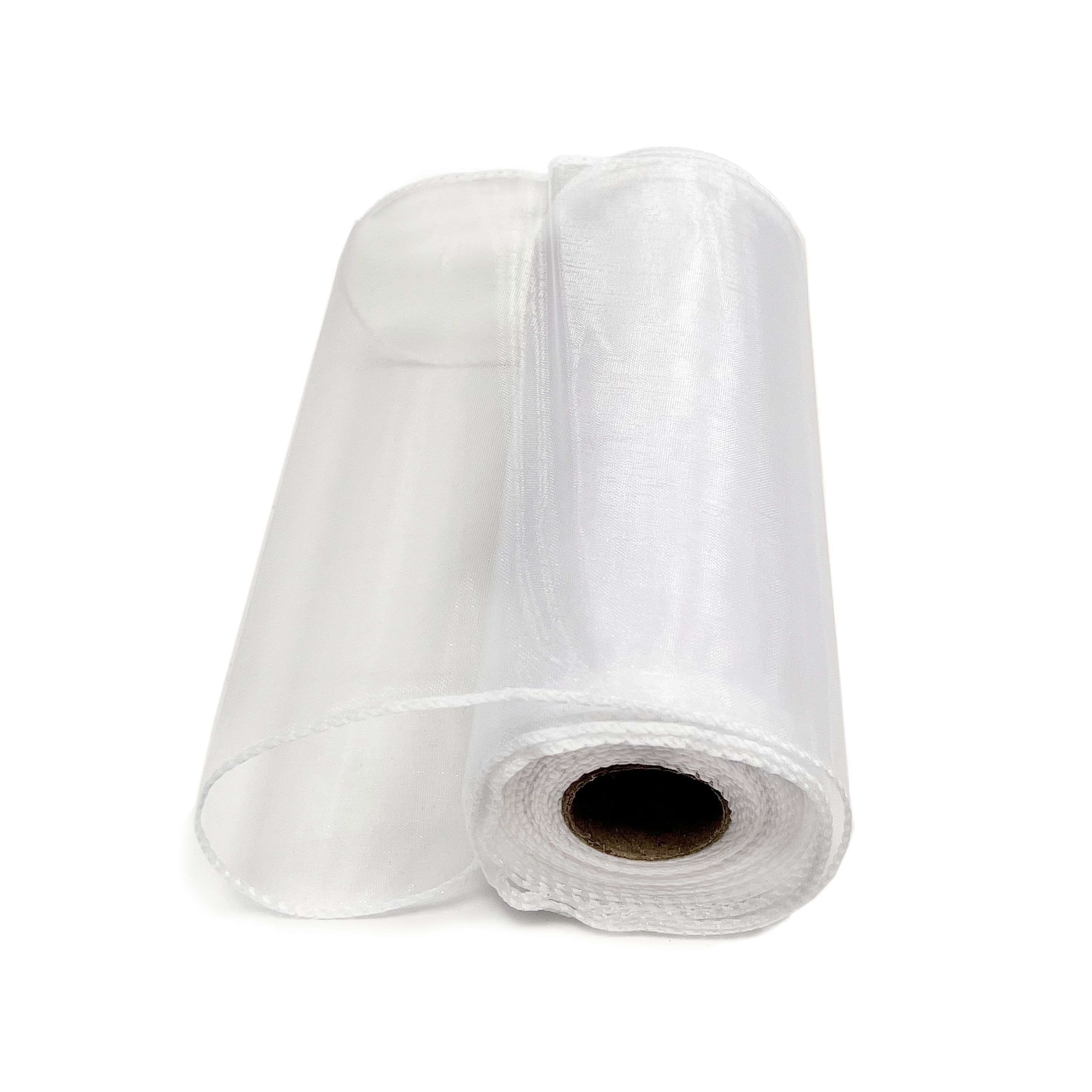 Organza obšitá š15cm/9m bílá