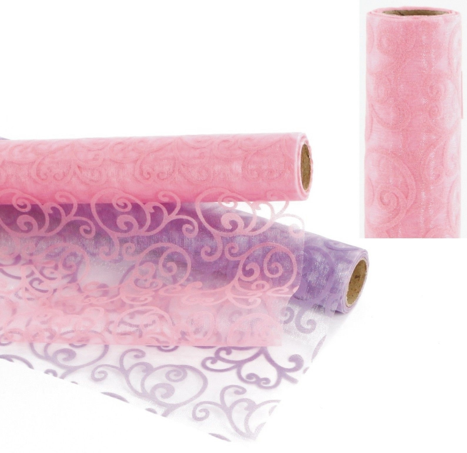 Organza s potiskem 36cm/5m růžová
