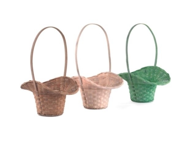 Proutí bambus koš pr.24x16cm mix