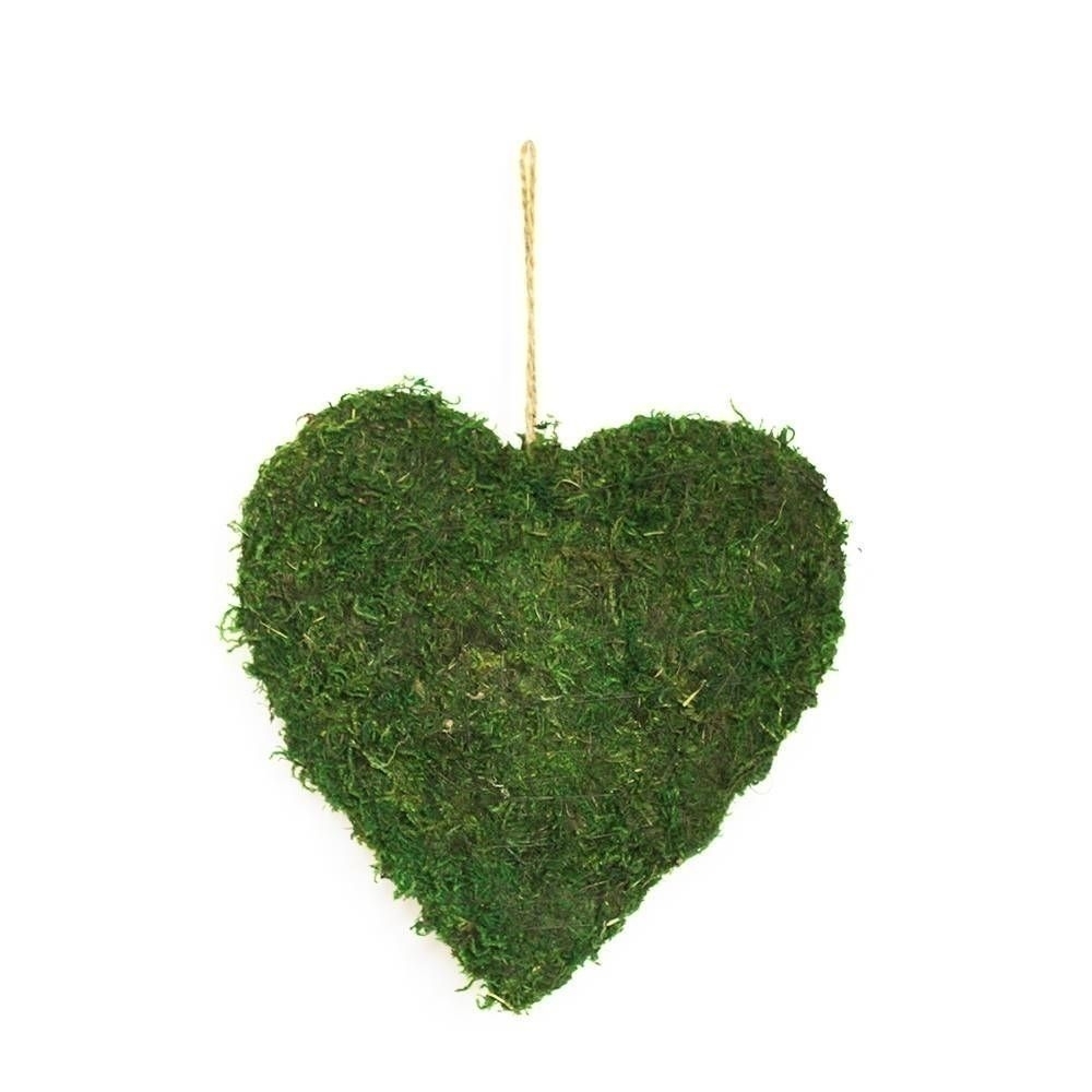 Srdce závěs mech š.15cm zelené