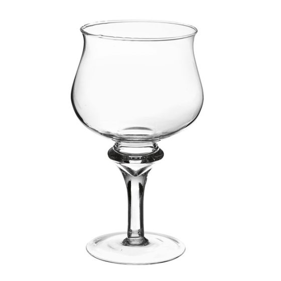 Sklo pohár na stopce v.30x15x13cm čirý