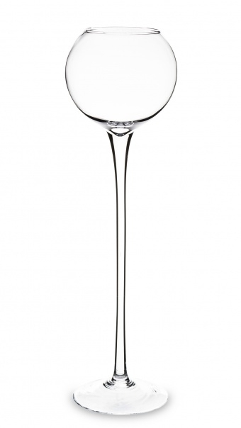 Sklo pohár koule na stopce v.70/16x28x19cm čirý