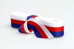 Stuha trikolora moire š.70mm/10m