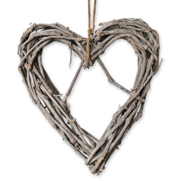 Proutí srdce závěs v.64x54cm natural patina