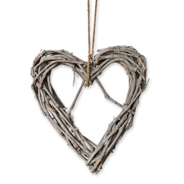 Proutí srdce závěs v.54x45cm natural patina