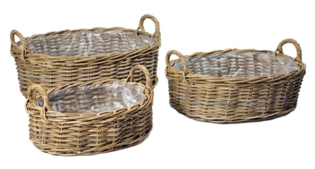 Misky ovál kubu ratan 3ks/58cm