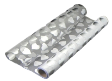 Organza se srdíčky š.36cm/5m bílá