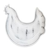 Tác dřevo Slepice dl.30x25x3cm bílá patina