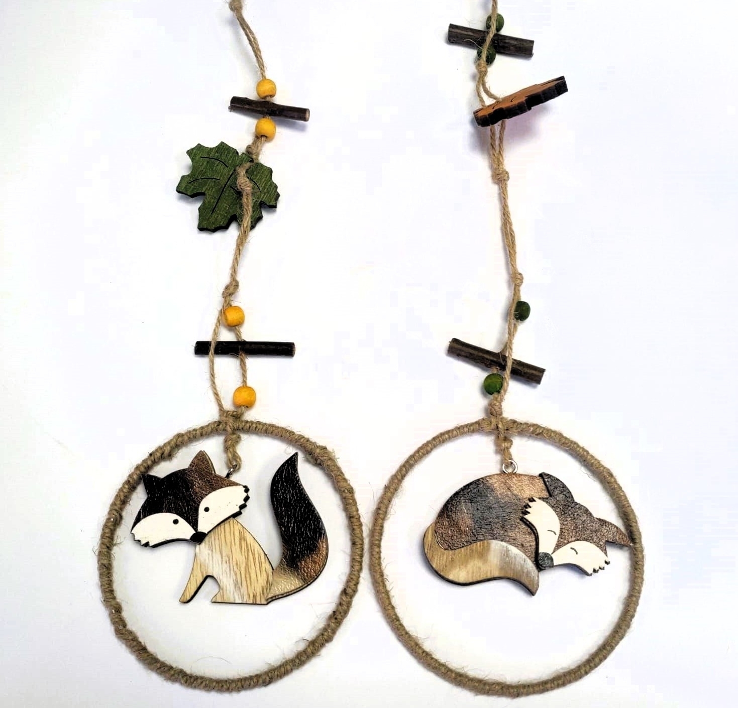 Liška dřevo závěs dl.44cm natural