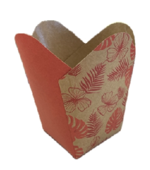 Taška na květiny New Orchid natur/červená v.15,5x8,5cm