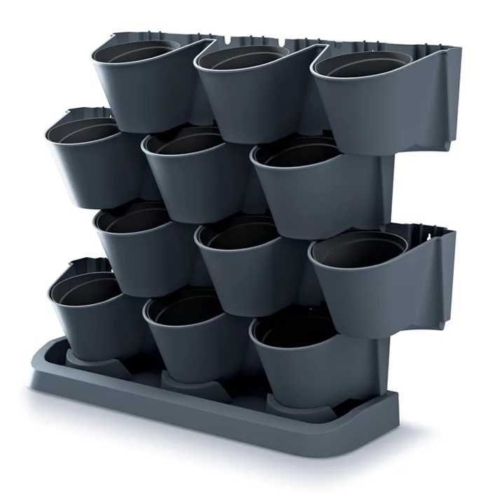 Květináče vertikální sada  Cascade Garden antracit