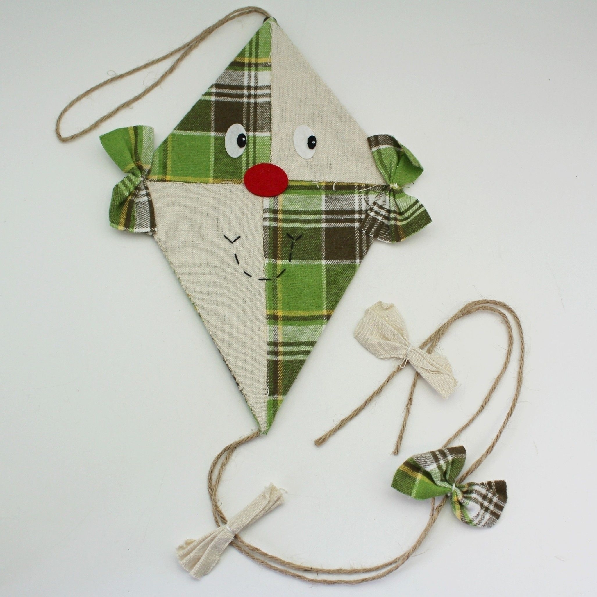 Drak dřevo/textil závěs dl.95cm