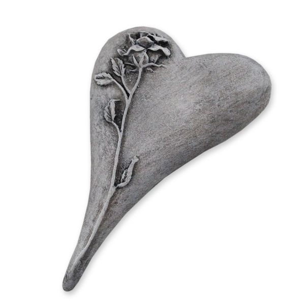 Srdce polyresin dl.10,6x7cm šedé