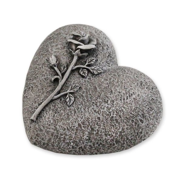 Srdce polyresin dl.10,6x9,5cm šedé