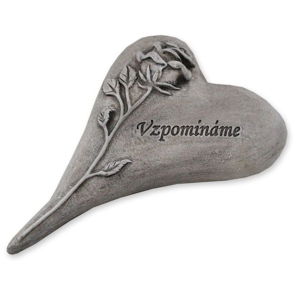 Srdce polyresin v.15x10,6cm šedé