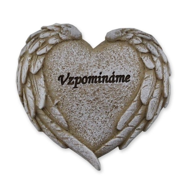 Srdce polyresin dl.9x8cm krém