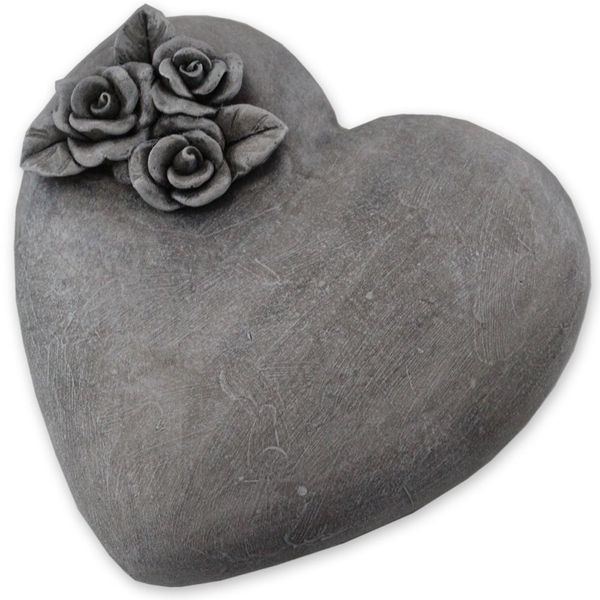 Srdce polyresin dl.14x13,5cm šedé