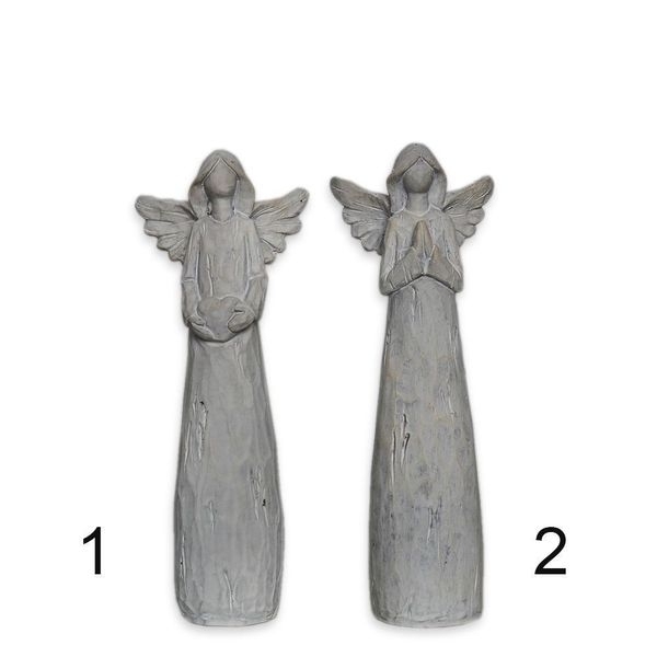 Anděl polyresin v.18x7cm bílá patina