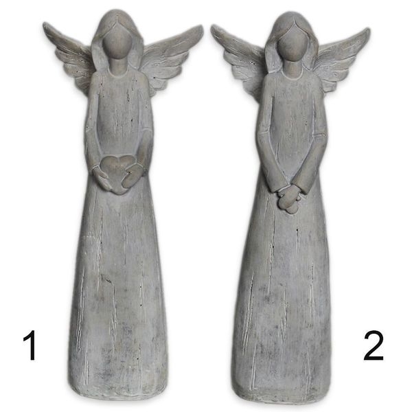 Anděl polyresin v.31x13cm bílá patina