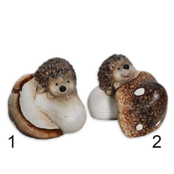 Ježek/hříbek keramika dl.9,5x8cm mix