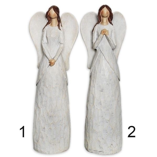 Anděl polyresin v.29x10cm krém patina