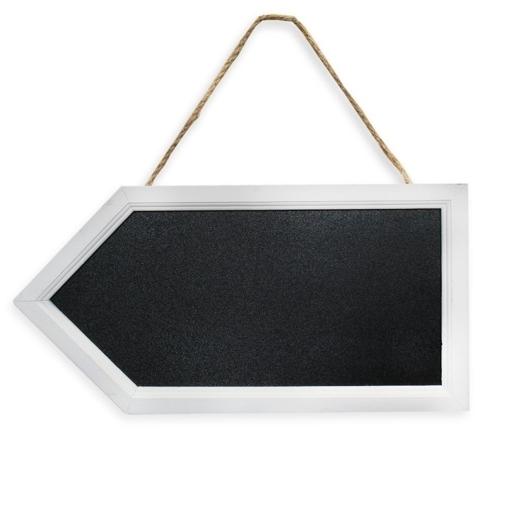 Tabule dřevo šipka dl.45x22,5cm bílá