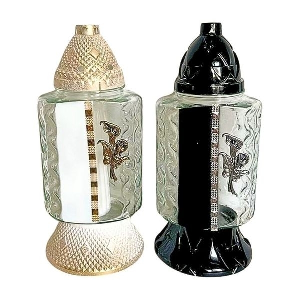 Svíce hřbitovní sklo/pvc v.35x15,5cm