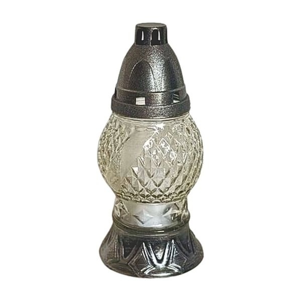 Svíce hřbitovní sklo/pvc v.19x8,5cm